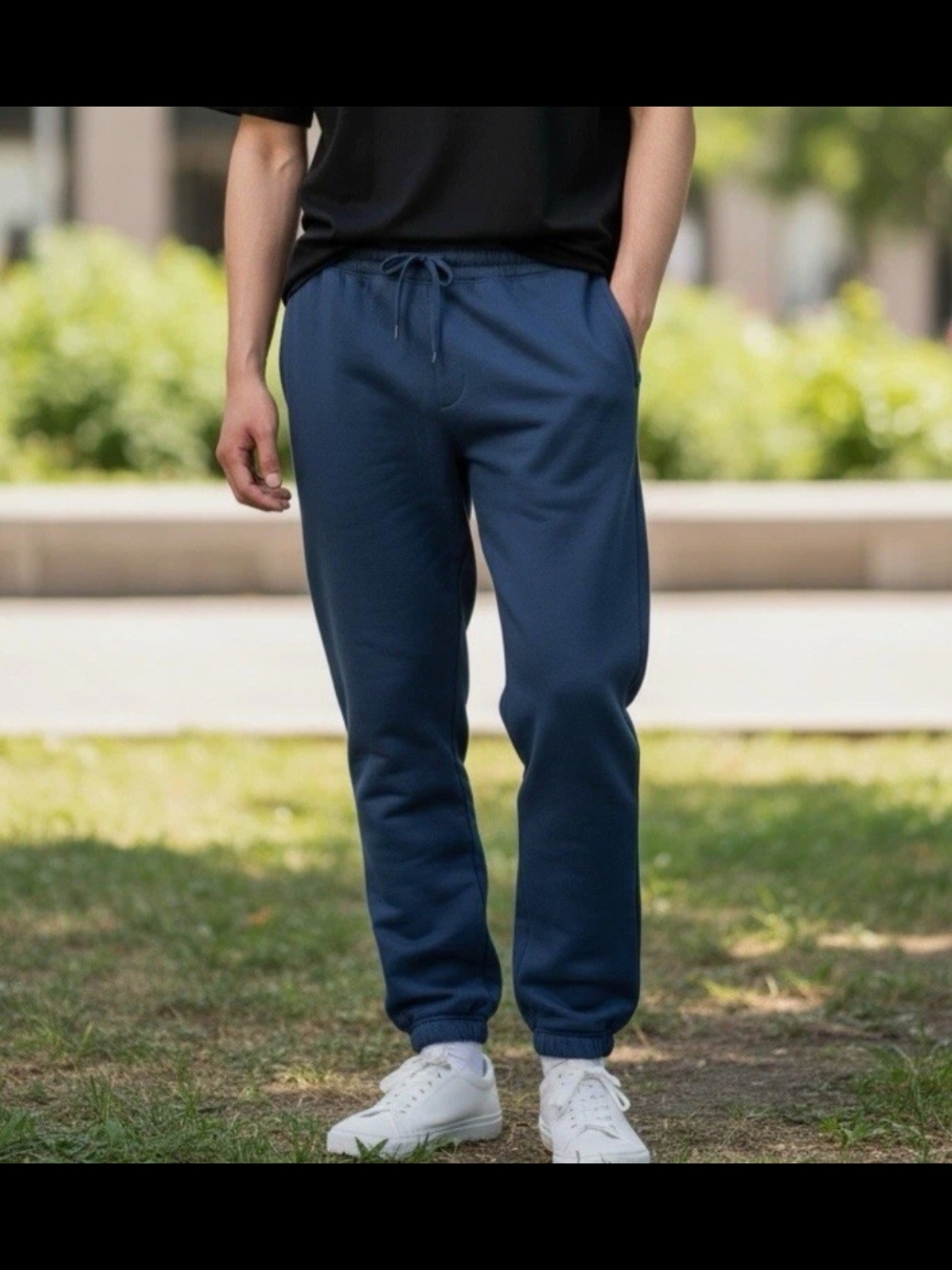 Eddie Bauer Faux Shearling Lined Mens XXL Blue Drawstring Joggers